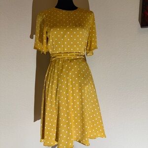 Banana Republic Yellow Polka Dot Dress